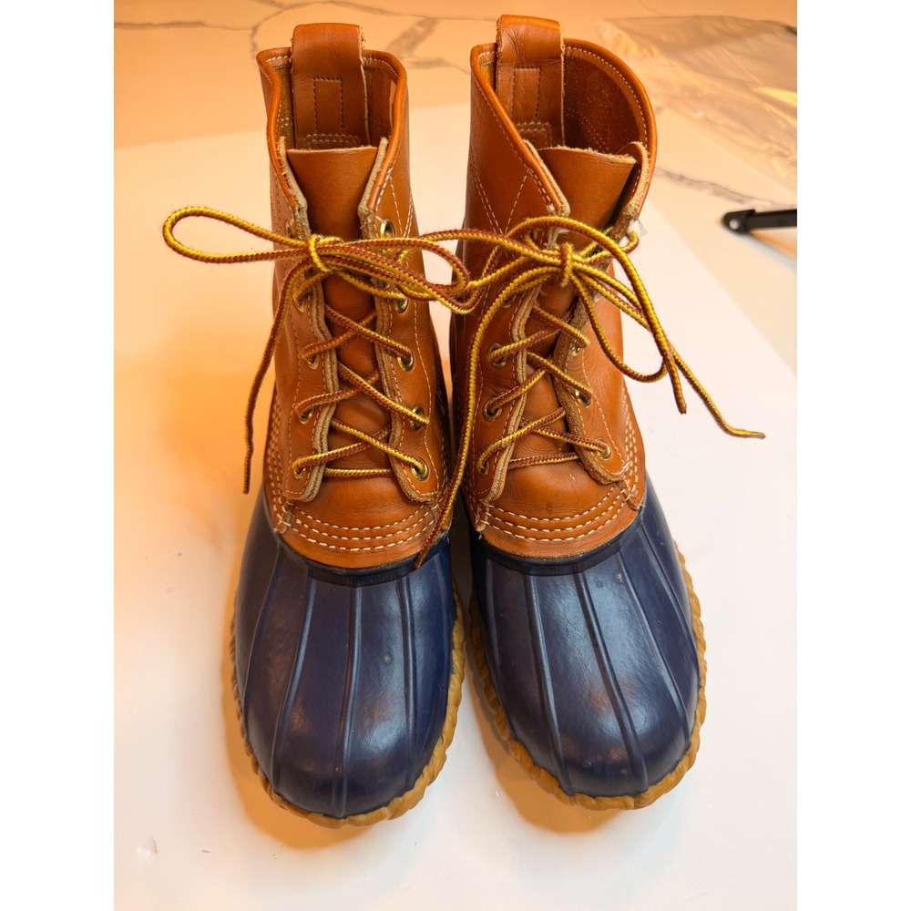 Vintage LL Bean Maine Hunting Shoes Duck Boots Size 7 Made USA Leather